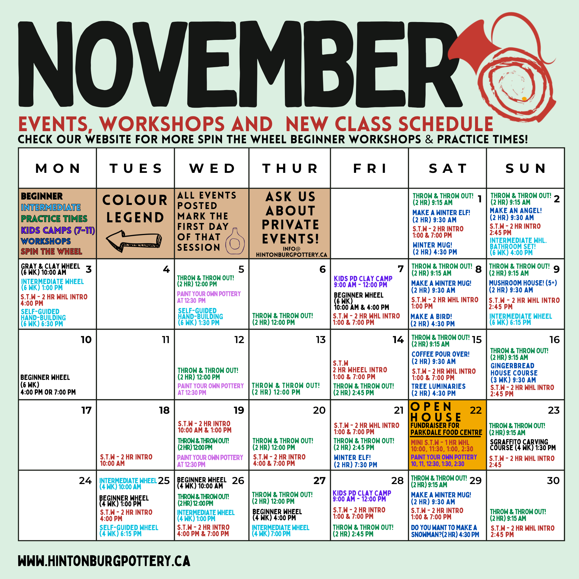 Course and Workshop Calendar