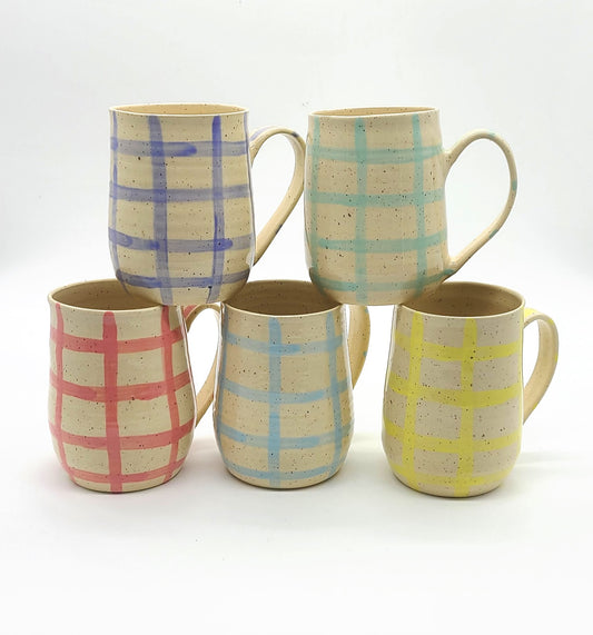 Spring Gingham Mugs