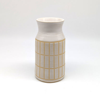 White Grid Vases