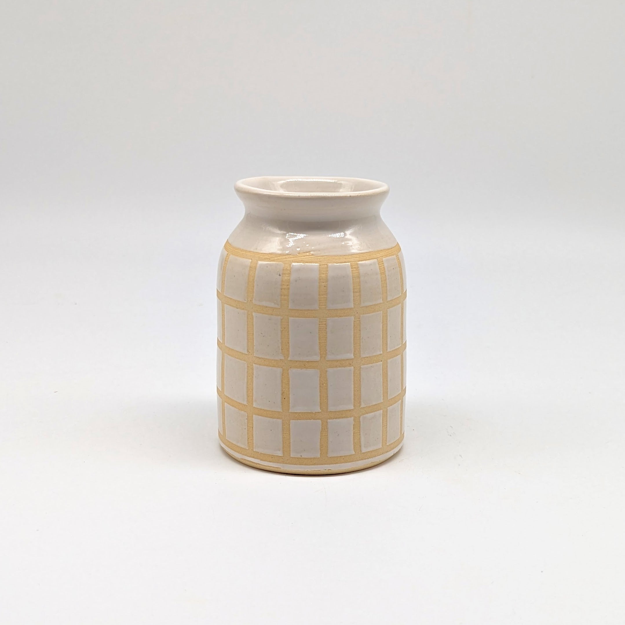 White Grid Vases