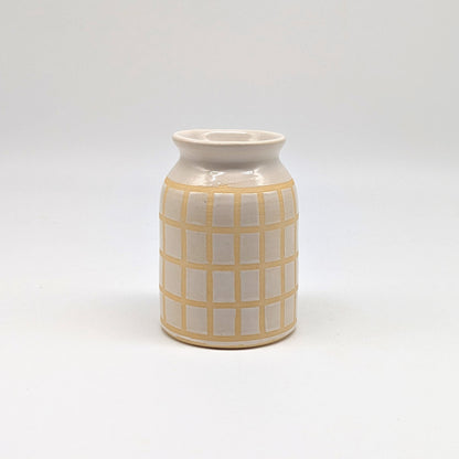 White Grid Vases